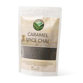 Sattva Tea Co | Caramel Spice Chai | Luxuriously Aromatic Black Tea with Masala Spices and Velvety Caramel | Sustainably Sourced, Vegan & Non-GMO | 200g/7oz Loose Leaf (40+ Cups) | Velvety Sweet & Spiced Blend