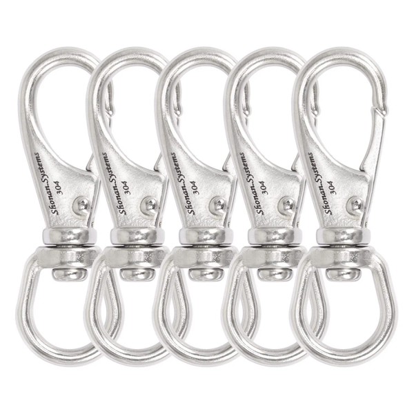 Shonan.Systems SHONAN 2.7 Inch Swivel Snap Hooks, 5 Pack Small