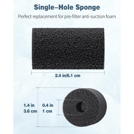 Pawfly 12 Pack Pre-Filter Sponge, Aquarium Filter Sponge 0.4" Intake Sponge Foam Roll for Small Fish Shrimp Fry Fish Tank Covers Accessories