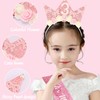 SuPoo 3rd Birthday Sash and Headband Crown Pink Bow 3rd