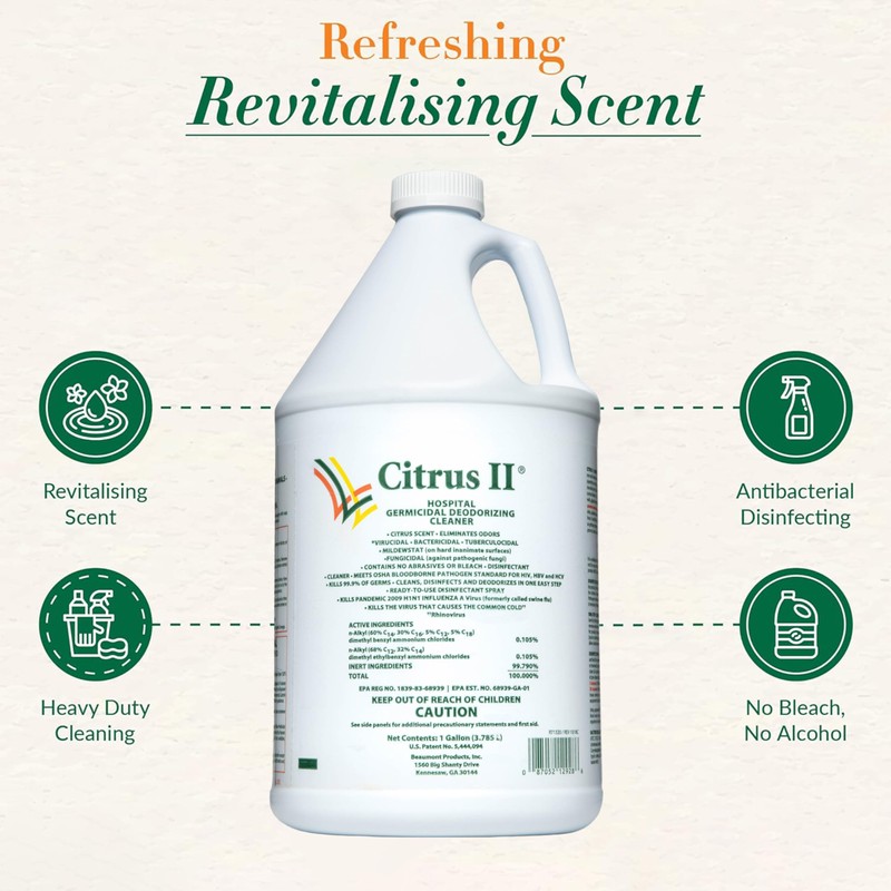 Citrus II Hospital Germicidal Deodorizing Cleaner - Fresh Citrus Scent