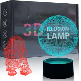 Deluisho 3D Night Light, 3D Lamp, 3D Illusion Night Light for Kids, Great Gift for Children and Science Fiction Enthusiasts, Essential for Home Decoration, 5V USB Power Supply