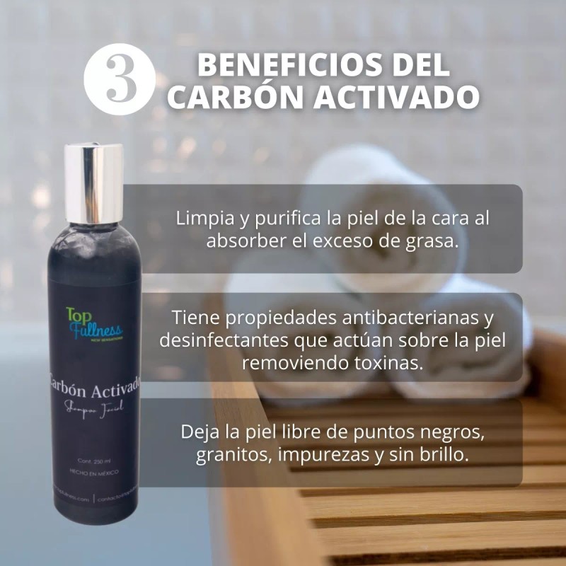Top Fullness Shampoo Facial Carbón Activado Top Fullness Exfoliante 250ml