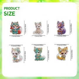 Augweyang Fox Diamond Painting Keychains Kits 12Pcs Animals Double Sided 5D Full Drill DIY Diamond Key Rings Art Ornaments for Kids Adults Home Craft Decoration Supplies Party Favors