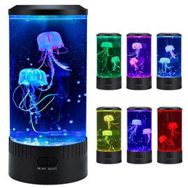 Relity Jellyfish Tank Table Lamp Remote Control with Color Changing Light Gift for Kids Men Women Home Deco for Room Mood Light for Relax