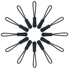 20 Pcs Zipper Pulls, Nylon Cord Extension Zipper Tab Zipper Tags Cord Pulls for Backpacks, Luggage, Jackets, Purses, Handbags (Black)
