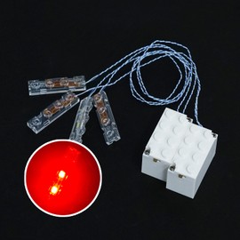 Pamvava Light Up Bricks, 2 Sets 1X4 LED Lighting Kit, Classic DIY Lights Accessories Compatible with Major Brands (Red)
