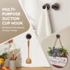 SEIUCAN Walnut Suction Cup Hooks - Waterproof No Drill Removable