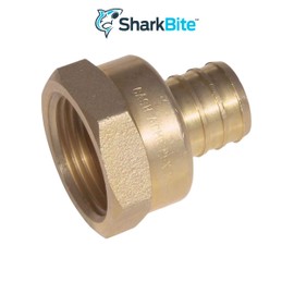 SharkBite 1/2 Inch Crimp Female Adapter, Pack of 25, Brass Plumbing Fitting, PEX Pipe, Copper, UC072LF
