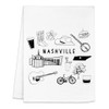 Original Dish Towel, Nashville Collage, Flour Sack Kitchen Towel, Sweet