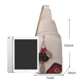 Anfei Small Sling Bag for Women, Crossbody Sling Purse Fanny Pack Sling Chest Bag for Women Men (A-Apricot Sling Bag)