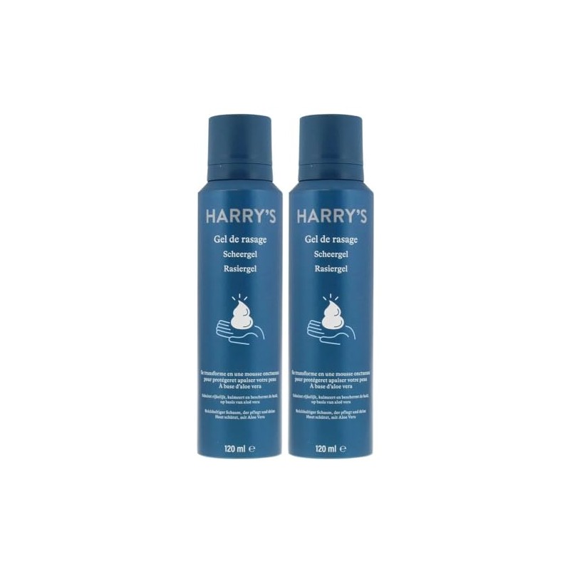 Harry's Foaming Shave Gel 120ml 2 pack bundle (EN Label)