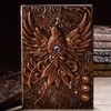 200 Pages A5 Vintage Leather Notebook, 3D Embossed Phoenix Notebook