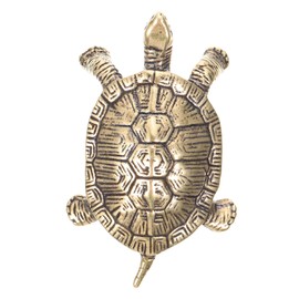 BESPORTBLE Brass Turtle Exquisite Ornament, Desktop Miniature Figurines Feng Shui Bronze Statue Turtle Figurine Brass for Attract Wealth and Property