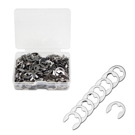 200Pcs M6 E-Clip Circlip 6mm External Retaining Rings,Juvielich 304 Stainless Steel E-Clip Retaining Shaft Snap Rings E-Ring Metric for Automobiles,Valves,Electrical and Gears Axle Bearings