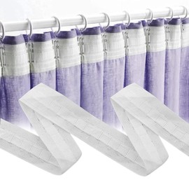 Curtain Tape Ruffle Tape, Pleat Tape, 30 m x 2.5 cm, Polyester Row Tape, Universal Tape, Ruffle Tape, Polyester Curtain Tape, Removable Curtain, Curtain Tape for Sewing