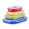 NATUREKIT 4 Collapsible Silicone Food Storage Containers,Kitchen Stackable Leftover Bento