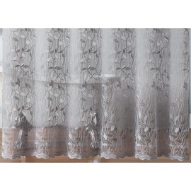 Warm Home Designs Gray Lace Shower Curtain. Rustic Leaf Pattern. 72 x 72 Inch Modern Farmhouse Shower Decor. GR Grey 72"