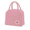 MeiLang Insulated Lunch Bag Pink Oxford Cloth Leakproof Thermal Tote