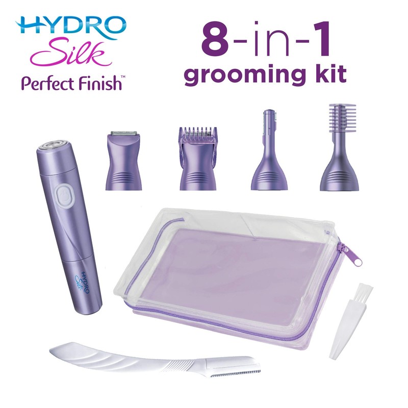 Schick Hydro Silk Perfect Finish Trimmer, 8-in-1 Grooming Kit for