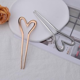 U Shaped Hair Pins for Women Girls Large Blonde Hair Bun Pins for Buns Curls U Shape Hair Fork for Girls Women Curly Blonde Hair Stick for Women Girls Small Hairpins for Bun Big Long Bobby Pins 2pcs