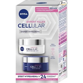 Nivea Cellular Expert Filler Set Anti-Wrinkle Filling Creams for Day and Night with Hyaluronic Acid, 2 x 50 ml