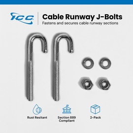 ICC Cable Runway Wall Bracket – 2-Pack | Steel, Black Powder Coat, Flush Wall Mount