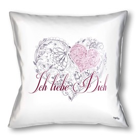 Stylotex Cushion – Gift for the Greatest Treasure Decorative Cushion Printed in Highest Print Quality Designed in Germany – Ich Liebe Dich