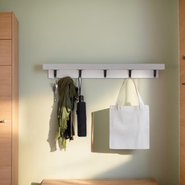 GDJIAJT Pack of 10 Ceiling Hooks, Black, Hooks for Screwing Jacket Hooks, Ceiling Hooks with 20 Screws, Wall Hooks for Screwing Coat Hooks, Single, Towel Hooks for Bathroom, Kitchen, Scarf, Keys