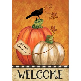 Rustic Pumpkins Fall House Flag 40" x 28" Briarwood Lane