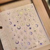 Star Moon Nail Sticker 5D Embossed Gold Sun Purple Moon