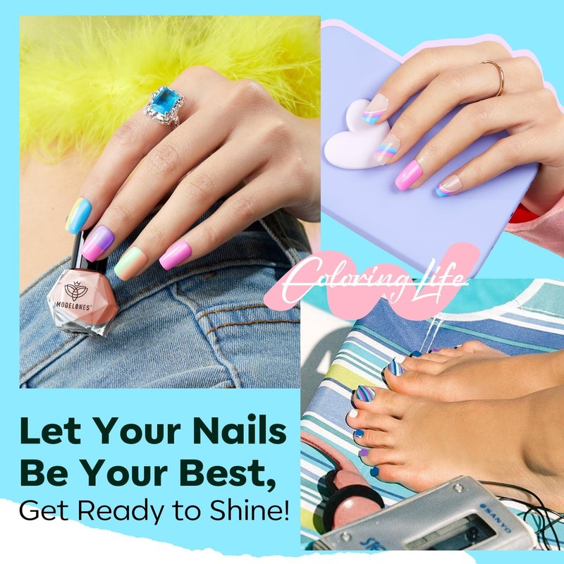 modelones Nail Polish Set, 6 Colors 2025 Summer Macaron Pastel