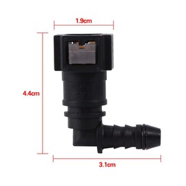 DEWIN Fuel Line Connection, Fuel Line Quick Release Connection Motorcycle Hose Coupling ID6 (Female 7.89 mm Elbow)