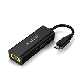 ELECJET für Slim Tip auf USB C Adapter [AnyWatt SQ], Square Charger zu Typ C konvertieren kompatibel mit MacBook/Laptop/USB C-Geräten, Schwarz