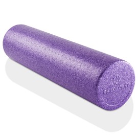 Philosophy Gym 24" High-Density Foam Roller for Exercise, Massage, Muscle Recovery - Round Purple