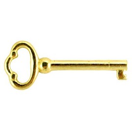 Hollow Barrel Brass Plated Skeleton Key for Antique Cabinet Doors, Grandfather Clocks, Dresser Drawers - Furniture Hardware | KY-2 (1)