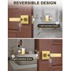 Tinewa 2 Pack Brushed Gold Entry Door Levers with Lock