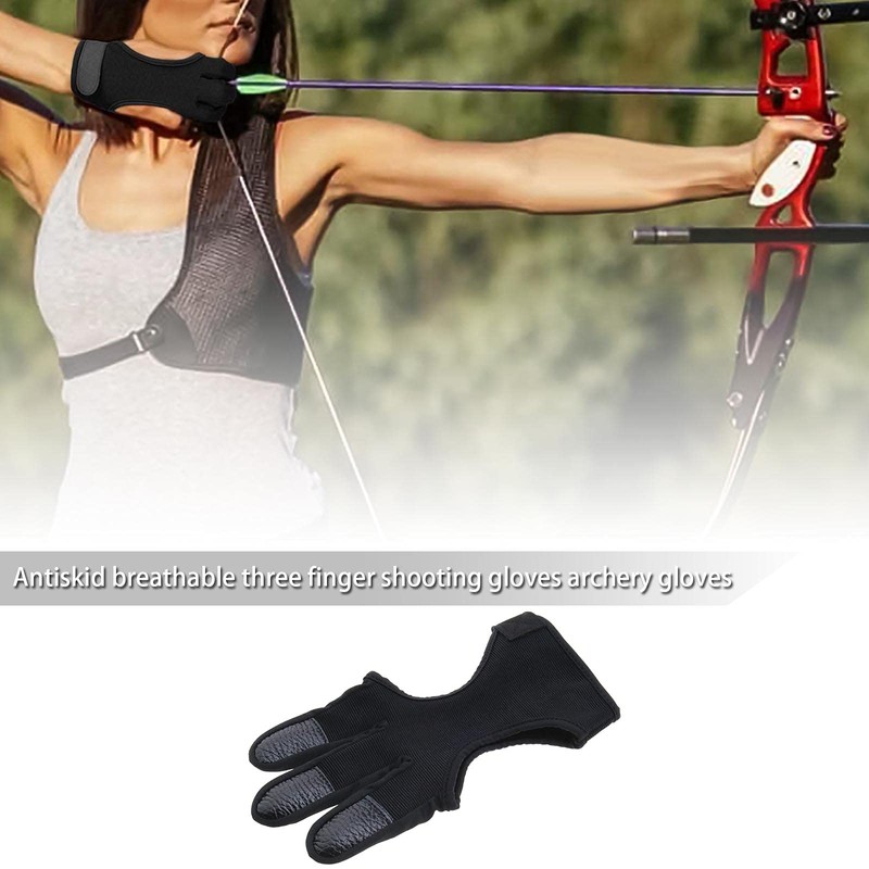 EMSea L/XL Archery Glove 3 Finger Shooting Hunting Leather Gloves