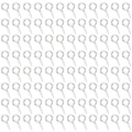 Shapenty Mini Metal Screw Eye Pin Hook Small Hoop Peg for Resin Keychain Crafts Christmas Ornaments Earring Necklace Bead Charm Jewelry Making Projects Cork Bottles,150PCS (8x4mm, Silver)