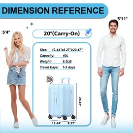Krute Carry on Luggage 20 Inch Suitcases with Spinner Wheels Hardside Luggages Cup Holder Carry Suitcase USB Charger Port PC+ABS with TSA Lock