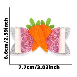 2pcs Easter Bunny Bow Hair Clips - Cute Carrot with Bowknot Design, Adorable Spring Hair Accessories for Women, Girls & Kids, Easter Party Decoration