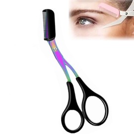 XINYUICEAN Tijeras para Cejas, Tijeras de Corte con Peine, Recorte de Cejas de Precisión, Tijeras de Cejas para Mujeres Fáciles de Usar, Tijeras para Cejas con Peine, Perfilador Recortador de (Negro)