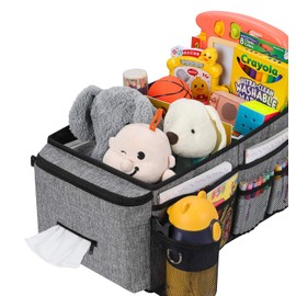 Car Organiser- Car Seat Organiser for Front Seat Back Seat Between Seats, Car Storage Organiser for Kids, Car Organisers and Storage with cup Holders, Adjustable Dividers(Gray)