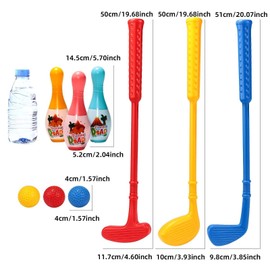 Colcolo Kids Golf Set Golf Club Set Sport Toys Bowling Play Set Children Golf Bowling Toys for Kids Ages 3 4 5 6 7 8 Years Old Gift