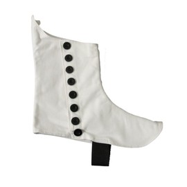 White Scottish kilt SPATS With Black Buttons Size 10