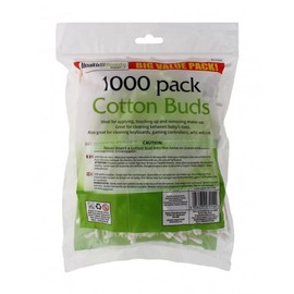 1000 Bamboo Cotton Buds | Q Tips for Ear Cleaning & Makeup Removal | Eco-Friendly | Biodegradable | Vegan | Zero Waste | 100% Cotton & Bamboo | Plastic Free Cotton Pads | Cotton Swabs