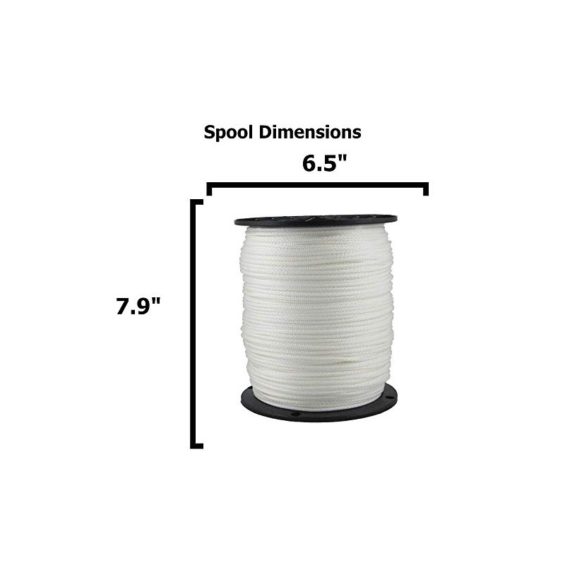 1/8" (#4) X 1000 ft Low -Stretch Solid Braid Industrial