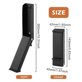 Door Stoppers,Kickdown Door Stopper for Bottom of Door,Metal Door Stop with Rubber Tip,Floor Door Opener Stopper,Hold Open Folding Door Stop,for Doors with 3.9 Inch Gap(Color:Black)