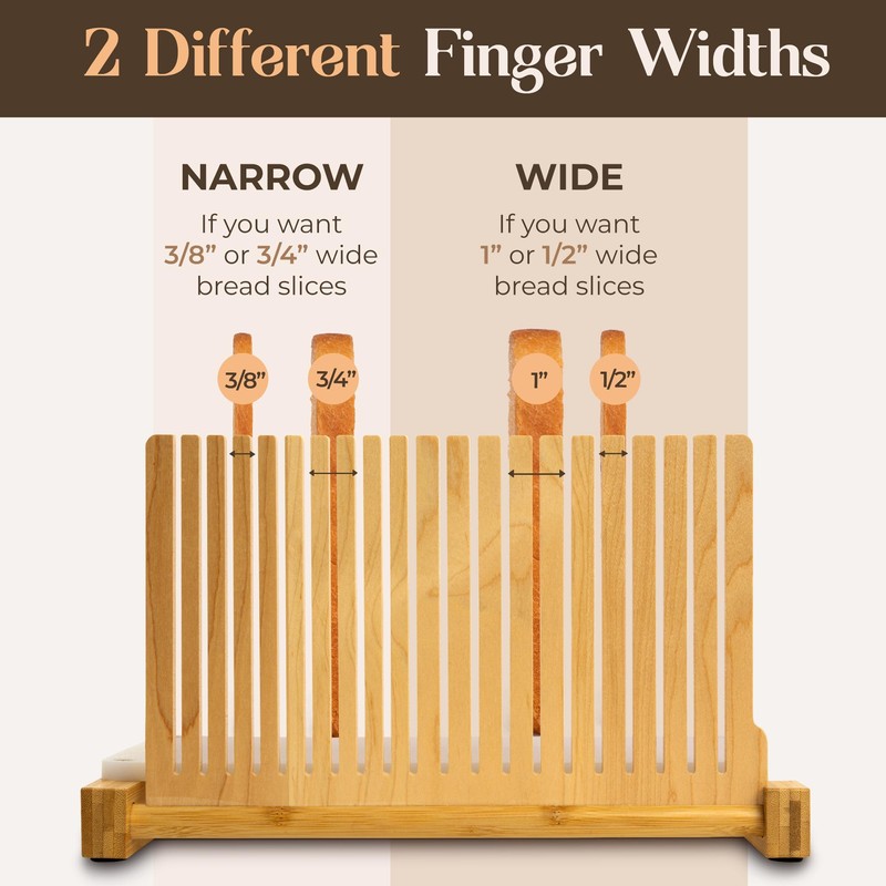 ABIOTO Bread Slicer for Homemade Bread - No Splinter with