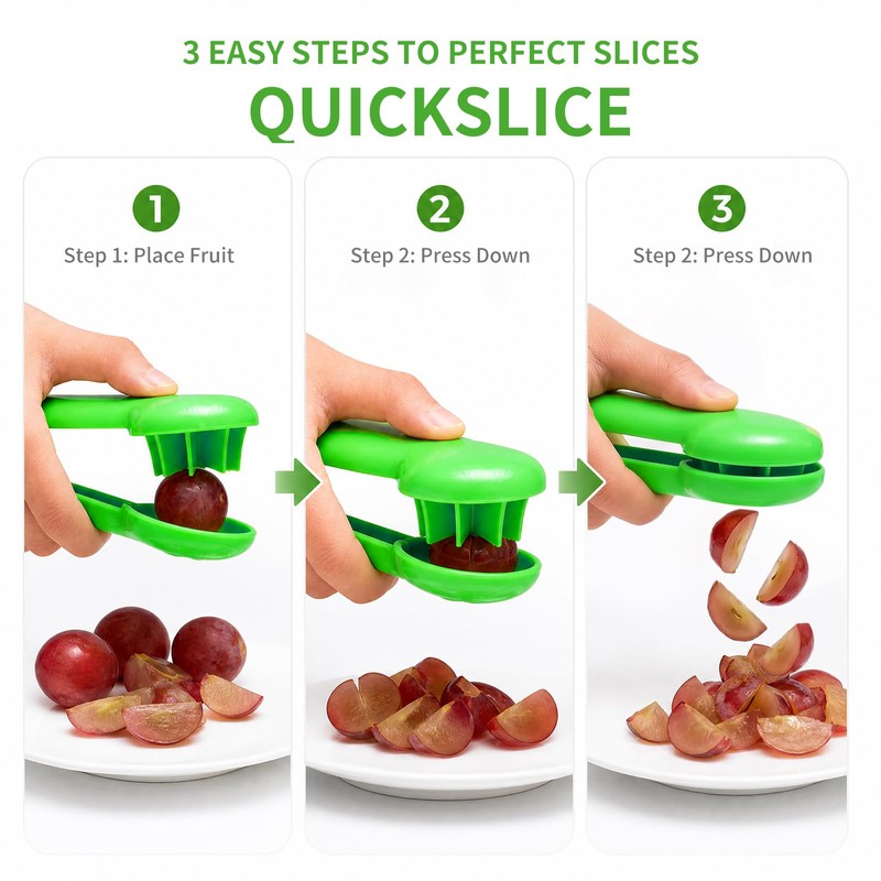 2Pcs Grape Cutter Tool,Kitchen Fruit Cutter Slicer Grape Strawberry Cherry
